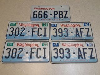 Vintage Washington License Plates Matching Pair Set