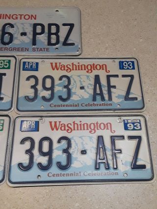 Vintage Washington License Plates Matching Pair Set 3