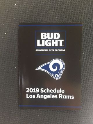2019 Los Angeles Rams Budweiser Series Pocket Schedule