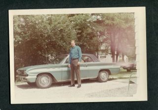 Vintage Car Photo Man W/ 1962 Buick Skylark Special 393012