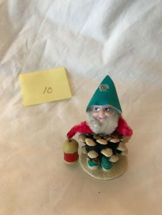(10) 1 Vintage Pinecone Gnome,  Pixie,  Elf Ornament - Japan