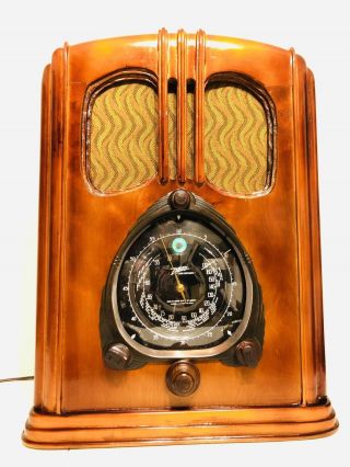 Antique Old 1938 Zenith Walton 7 - S - 232 Superheterodyne Tombstone Vintage Radio