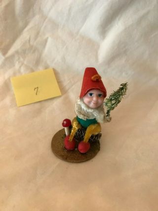 (7) 1 Vintage Pinecone Gnome,  Pixie,  Elf Ornament - Tree M