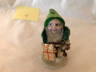 (4) 1 Vintage Pinecone Gnome,  Pixie,  Elf Ornament - Japan