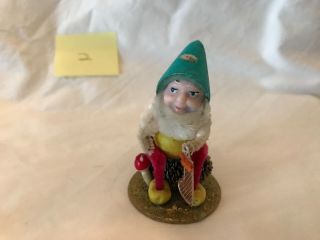 (2) - 1 Vintage Pinecone Gnome,  Pixie,  Elf Ornament - Japan