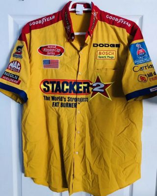 Vintage Kenny Wallace Stacker 2 Nascar Pit Crew Shirt Bill Davis Racing Simpson
