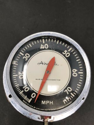 Vintage Airguide Marine Speedometer Contralog Movement Antique Boat Gauge Speed 2