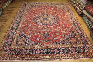 Old Hand Made Traditional Persian Rug Oriental Wool Red Large Carpet 395x300 Cm
