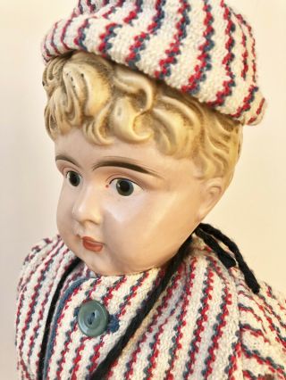 Antique German Tin/metal Head Boy Doll,  Stamped Body Alfred Heller ?