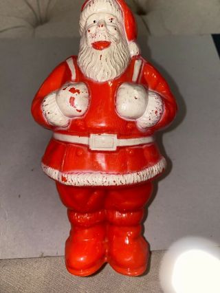 Vintage Irwin Usa Hard Plastic Santa Claus Candy Box Holder Container C1950s