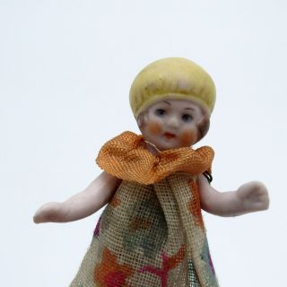 Antique All Bisque French Girl Doll W.  Beret Germany Dollhouse Miniature,  Nr