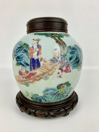 Lovely Antique 19th Century Chinese Porcelain Vase With Fine Enamel Details Qing