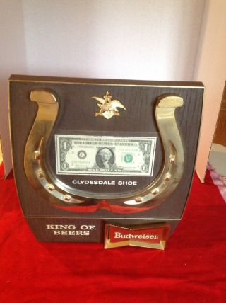Vintage Budweiser Anheuser Busch Clydesdale Horseshoe Shoe Dollar Sign
