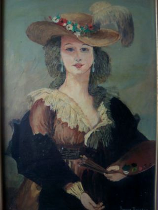 Elisabeth Vigee Lebrun 1755 - 1842 French Portrait Artist,  Vintage Oil Painting.