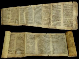 Antique Complete Esther Scroll Megillah Purim On Parchment Poland 150 Years Old