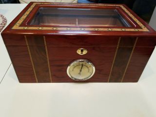 Cigar Humidor With Glass Top.