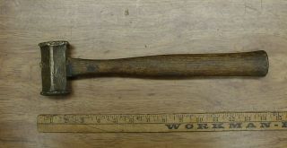 Vntg 2lb.  2.  3oz Brass Headed Hammer,  3 - 1/4 " Head,  1 - 3/4 " Splayed Faces,  Good Handle