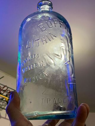 Vintage Buffalo Lithia Water Glass 1/2 Gallon Bottle