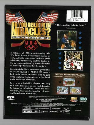 DVD: DO YOU BELIEVE IN MIRACLES? THE STORY OF THE 1980 U.  S.  HOCKEY TEAM,  HBO 2