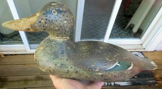 Vintage Paint Mason Or Hayes Hen Mallard Duck Decoy For Restoration