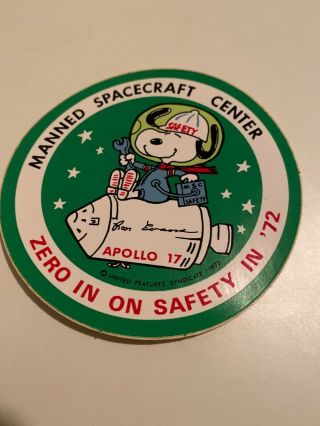 Vintage 1972 Snoopy Astronaut Apollo 17 Manned Spacecraft Center Ron Evans