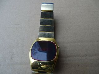 Gold Colored Led Watch Vintage 1970 