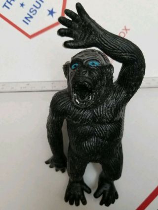Vintage 1970s Rubber King Kong Figure 8 " Gorilla Ape Blue Eyes