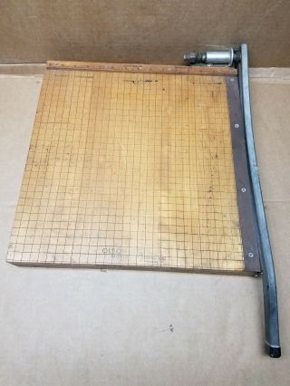 Vintage Olsen Mfg Guillotine Paper Cutter Trimmer 15 " X 15 " Made In Usa - Vgc