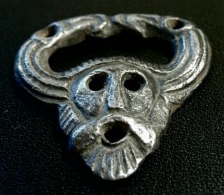 Extremely Rare Anglo - Danish Viking Norse Silver Odin / Woden Applique / Amulet