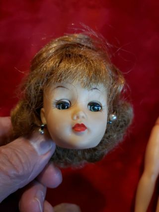 Vintage Little Miss Revlon Doll By Ideal 10 1/2 ",  Earrings,  Plastic Shoes Parts