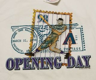 Nos Vintage 1998 Arizona Diamondbacks Opening Day 2 - Sided Mens Xxl Shirt
