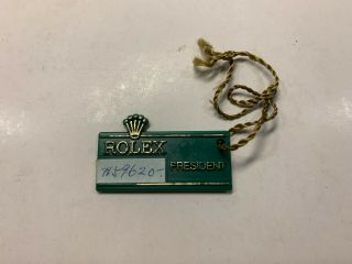 Vintage 1980’s Rolex President Green Tag Watch Hang Tag 1007003