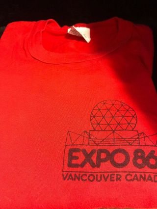Vintage 1986 Vancouver Expo T - Shirt Red,  Adult Xl