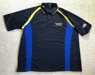 Mens Goodyear Racing Blue Embroidered Polo Shirt - Size 2xl Xxl