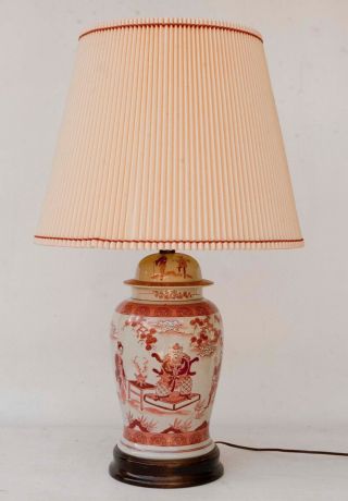 Frederick Cooper Chinese Ginger Jar Hand Painted Ceramic Table Lamp