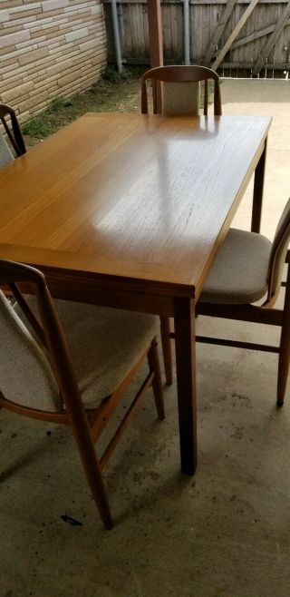 Benny Linden Mid Century Danish Modern Teak Dining Table W/ 4 Chairs