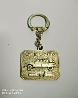 Antique Or Vintage Citroen Ami 6 Silverplated Broze Key Chain