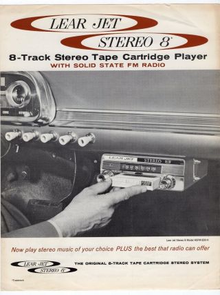 Vintage Sales Sheet: " Lear Jet Stereo 8 " Player W/ Fm Radio [model Asfm - 830 - H]