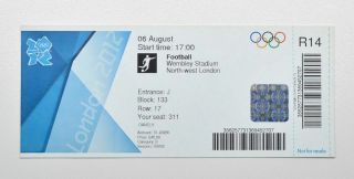 London 2012 Olympics Football Aug 6th Ticket