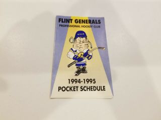 Flint Generals 1994/95 Minor Hockey Pocket Schedule - Pepsi (rk)