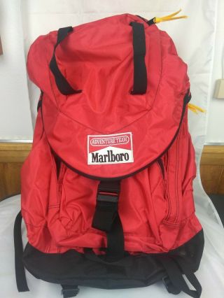 Vintage Marlboro Red Adventure Team Backpack Hiking Detachable Pack Waist Belt