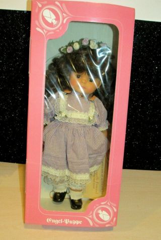 Vintage Engel Puppe 17 " Gorgeous Doll German Vinyl Soft Body Curly Hair W/ Box