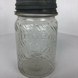 Vintage Jumbo Peanut Butter Jar Frank Tea & Spice Co.  1lb With Vintage Zinc Lid