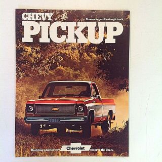 Vintage 1973 Chevrolet Chevy Pickup Informational Sales Brochure Tough Truck Gm