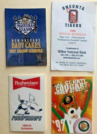 4 - Pocket Schedules - Minor League Orleans Baby Cakes Inaguural