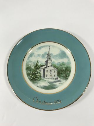 Vintage Avon Country Church Christmas Plate 1974 Collectible Holiday Home Decor
