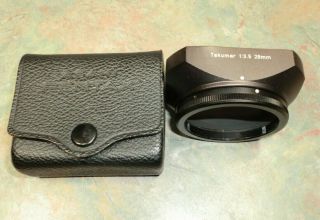 Vintage Asahi Takumar 1:3.  5 28mm Lens Hood For Pentax Camera,  Carrying Case
