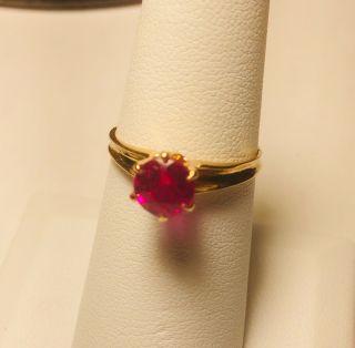 10k Vintage/antique 1.  25 Ct Ruby Solitaire Ring Nr