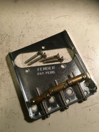 Fender Tele Telecaster Vintage Style 3 Brass Saddle Bridge Pat Pend