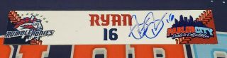 Ryder Ryan 2019 Binghamton Rumble Ponies Game Locker Nameplate Signed